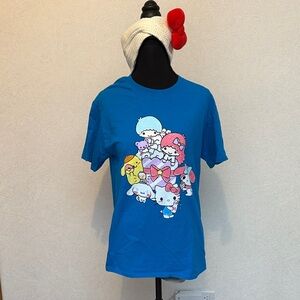 Sanrio Twin Stars and Friends Blue Graphic Tee